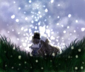 Rating: Safe Score: 0 Tags: 1girl blonde_hair dress fox_tail hat image long_hair long_sleeves multiple_tails pair short_hair sky snow snowing solo souseiseki suiseiseki User: admin