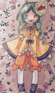 Rating: Safe Score: 0 Tags: 1girl bow drill_hair flower frills full_body green_hair image kanaria long_hair long_sleeves one_eye_closed open_mouth pantyhose pink_flower pink_rose rose sleeves_past_wrists smile solo standing twin_drills wide_sleeves User: admin