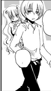 Rating: Safe Score: 0 Tags: 1boy 1girl blush collared_shirt greyscale hair_ornament image kirakishou long_hair long_sleeves monochrome open_mouth pants shirt solo User: admin