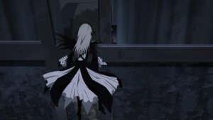 Rating: Safe Score: 0 Tags: 1girl dress image long_hair long_sleeves monochrome solo standing suigintou User: admin
