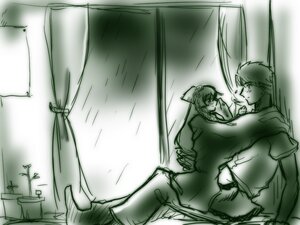 Rating: Safe Score: 0 Tags: 1boy 1girl bow braid hair_bow hakurei_reimu hong_meiling image long_hair monochrome rain solo suiseiseki User: admin