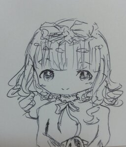 Rating: Safe Score: 0 Tags: 1girl bangs closed_mouth dress eyebrows_visible_through_hair greyscale hinaichigo image looking_at_viewer monochrome neck_ribbon photo ribbon simple_background smile solo traditional_media User: admin