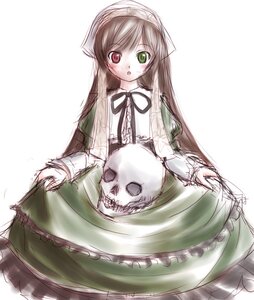 Rating: Safe Score: 0 Tags: 1girl :o blush brown_hair dress frills green_dress green_eyes heterochromia image long_hair long_sleeves looking_at_viewer red_eyes simple_background solo suiseiseki very_long_hair white_background User: admin