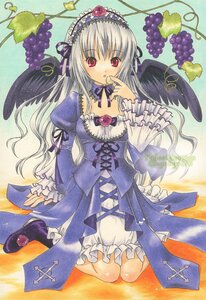 Rating: Safe Score: 0 Tags: 1girl apple cherry dress flower food frills fruit gothic_lolita grapes hairband holding_fruit image lolita_fashion lolita_hairband long_hair long_sleeves marker_(medium) orange red_eyes solo strawberry suigintou traditional_media wings User: admin