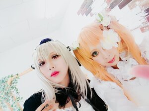 Rating: Safe Score: 0 Tags: 2girls bangs blonde_hair blue_eyes flower hair_flower hair_ornament lips long_hair looking_at_viewer multiple_cosplay multiple_girls photo red_eyes red_lips tagme white_flower white_hair white_rose User: admin
