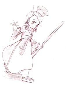 Rating: Safe Score: 0 Tags: 1girl dress drill_hair flying_sweatdrops full_body hat image kanaria long_hair long_sleeves monochrome solo standing twin_drills wide_sleeves User: admin