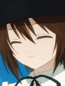 Rating: Safe Score: 0 Tags: 1 1girl ^_^ black_headwear black_ribbon blush brown_hair close-up closed_eyes closed_mouth face hat image portrait ribbon short_hair simple_background smile solo souseiseki User: admin