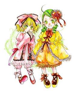 Rating: Safe Score: 0 Tags: 2girls ahoge auto_tagged blonde_hair bloomers bow dress drill_hair frills green_eyes hair_ornament hina_ichigo hinaichigo image kanaria long_sleeves multiple_girls pair pink_bow ribbon short_hair smile underwear User: admin