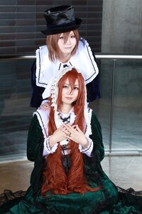 Rating: Safe Score: 0 Tags: 2girls blonde_hair blue_eyes dress hat holding_hands interlocked_fingers long_hair long_sleeves multiple_cosplay multiple_girls own_hands_together red_hair sisters sitting smile tagme top_hat twins User: admin