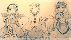 Rating: Safe Score: 0 Tags: 3girls bow cup dress drill_hair eyebrows_visible_through_hair feathered_wings hair_ornament hairband holding image long_hair long_sleeves looking_at_viewer monochrome multiple multiple_girls one_eye_closed open_mouth short_hair siblings sisters sketch smile suigintou tagme traditional_media twins wide_sleeves wings User: admin