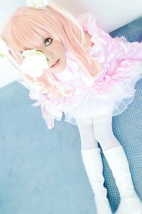 Rating: Safe Score: 0 Tags: 1girl bangs blurry blurry_background blurry_foreground depth_of_field dress frills kirakishou lips long_hair looking_at_viewer photo pink_hair sitting smile solo yellow_eyes User: admin