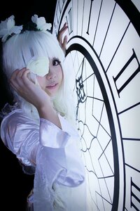 Rating: Safe Score: 0 Tags: 1girl bangs flower kirakishou lips looking_at_viewer one_eye_covered solo upper_body white_hair User: admin