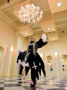 Rating: Safe Score: 0 Tags: argyle argyle_background argyle_legwear blonde_hair board_game checkered checkered_background checkered_floor chess_piece dress flower indoors long_hair mirror multiple_girls perspective reflection reflective_floor solo suigintou tile_floor tiles vanishing_point wings User: admin