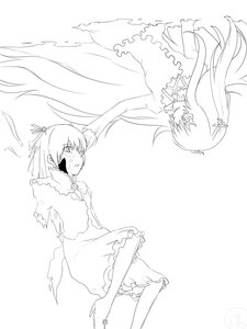 Rating: Safe Score: 0 Tags: 2girls dress eye_contact greyscale injury long_hair looking_at_another monochrome multiple_girls torn_clothes torn_dress two_side_up ultimate_madoka User: admin