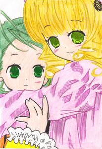 Rating: Safe Score: 0 Tags: 2girls auto_tagged blonde_hair bug butterfly green_eyes green_hair hina_ichigo hinaichigo image insect kanaria looking_at_viewer multiple_girls pair User: admin