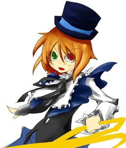 Rating: Safe Score: 0 Tags: 1girl auto_tagged bow dress frills green_eyes hat heterochromia image long_sleeves looking_at_viewer open_mouth red_eyes short_hair simple_background solo souseiseki top_hat white_background User: admin