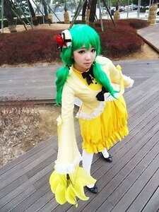 Rating: Safe Score: 0 Tags: 1girl 3d black_footwear day dress green_hair kanaria outdoors pantyhose pavement photo see-through shoes solo standing street tree white_legwear yellow_dress User: admin