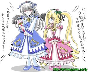 Rating: Safe Score: 0 Tags: 2girls black_wings blonde_hair blue_eyes blush crossover dress drill_hair fine flower fushigiboshi_no_futago_hime hair_ribbon hairband image imai_kazunari long_hair long_sleeves multiple_girls pair pantyhose parody pink_eyes rein ribbon rozen_maiden shinku suigintou twintails wings User: admin