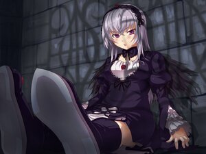 Rating: Safe Score: 0 Tags: 1girl absurdres bad_id bad_pixiv_id black_dress black_legwear blush boots doll_joints dress foreshortening frilled_sleeves frills gothic_lolita grey_hair hairband highres image joints juliet_sleeves lolita_fashion lolita_hairband long_hair long_sleeves looking_at_viewer onsen_nakaya photoshop_(medium) pink_eyes purple_eyes rose rozen_maiden shoe_soles shoes silver_hair sitting solo suigintou thighhighs wings User: admin