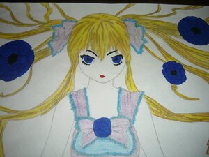 Rating: Safe Score: 0 Tags: 1girl blonde_hair blue_eyes blue_flower blue_rose flower image long_hair marker_(medium) millipen_(medium) photo rose shinku simple_background solo traditional_media twintails watercolor_(medium) white_background User: admin
