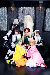 Rating: Safe Score: 0 Tags: 6+girls blonde_hair blue_eyes bow brown_hair dress green_hair hair_ornament hat hood long_hair multiple_boys multiple_cosplay multiple_girls red_eyes silver_hair smile tagme User: admin