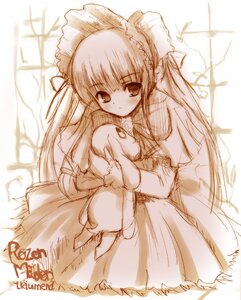 Rating: Safe Score: 0 Tags: 1girl blush bonnet copyright_name cowboy_shot dress expressionless frills holding image kunkun long_hair long_sleeves looking_at_viewer monochrome pink_theme ribbon rozen_maiden shinku shinshin sitting sketch solo standing stuffed_animal stuffed_dog very_long_hair User: admin