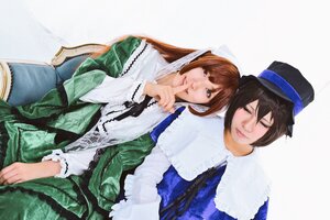 Rating: Safe Score: 0 Tags: 2girls bangs black_hair brown_hair closed_eyes dress finger_to_mouth green_dress hat lips long_hair long_sleeves multiple_cosplay multiple_girls pantyhose short_hair siblings sisters smile souseiseki suiseiseki tagme top_hat User: admin