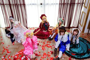 Rating: Safe Score: 0 Tags: 6+girls blonde_hair boots bow brown_hair curtains dress flower hat long_hair multiple_cosplay multiple_girls pantyhose petals short_hair silver_hair sitting tagme window User: admin