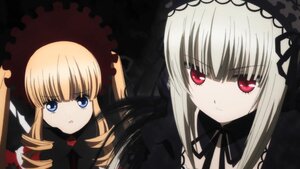 Rating: Safe Score: 0 Tags: 2girls blonde_hair blue_eyes bonnet dress drill_hair frills hairband image long_hair looking_at_viewer multiple_girls pair red_eyes ribbon shinku silver_hair simple_background suigintou User: admin