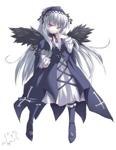 Rating: Safe Score: 0 Tags: 1girl black_wings boots commentary_request dress flower frills full_body hairband hand_on_hip image kou_(garakuta_teikoku) long_hair long_sleeves looking_at_viewer photoshop_(medium) pink_eyes purple_eyes ribbon rose rozen_maiden silver_hair solo standing suigintou very_long_hair white_background wings User: admin