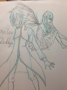 Rating: Safe Score: 0 Tags: 2girls akemi_homura dress image kakizaki_megu long_hair long_sleeves monochrome multiple_girls short_hair sketch solo suigintou traditional_media User: admin