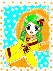 Rating: Safe Score: 0 Tags: 1girl :d dress drill_hair frills green_eyes green_hair image kanaria long_sleeves looking_at_viewer open_mouth polka_dot polka_dot_background rain smile solo standing twin_drills yellow_dress User: admin