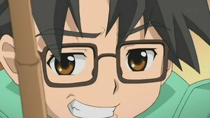 Rating: Safe Score: 0 Tags: 1boy 1girl black-framed_eyewear black_hair brown_eyes close-up face glasses human looking_at_viewer sakurada_jun screenshot solo User: admin