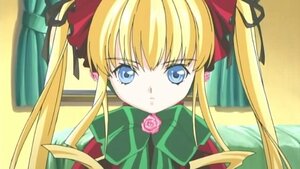 Rating: Safe Score: 0 Tags: 1girl bangs blonde_hair blue_eyes bow bowtie dress image long_hair looking_at_viewer pink_rose rose shinku sidelocks solo twintails User: admin