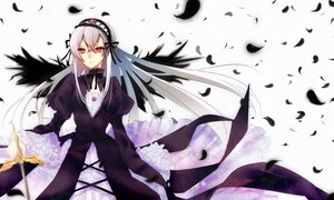 Rating: Safe Score: 0 Tags: 1girl bad_id bad_pixiv_id black_dress black_ribbon black_wings cross-laced_clothes dress feathers flower frilled_sleeves frills gothic_lolita hairband holding image juliet_sleeves lolita_fashion long_hair long_sleeves looking_at_viewer mizoredama1 petals puffy_sleeves red_eyes ribbon rose rozen_maiden silver_hair solo suigintou sword very_long_hair weapon wings User: admin