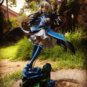 Rating: Safe Score: 0 Tags: 1girl doll dress frills gloves grass hairband long_hair solo standing suigintou thighhighs tree User: admin