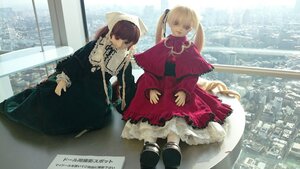 Rating: Safe Score: 0 Tags: 2girls blonde_hair bonnet brown_hair capelet doll dress long_hair long_sleeves looking_at_viewer multiple_dolls multiple_girls red_dress sitting standing tagme twins twintails User: admin