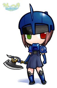 Rating: Safe Score: 0 Tags: 1girl brown_hair chibi dress full_body green_eyes heterochromia image red_eyes short_hair solo souseiseki standing thighhighs weapon User: admin