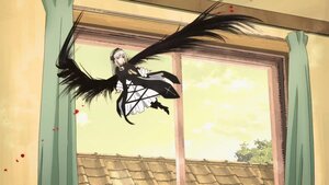 Rating: Safe Score: 0 Tags: 1girl black_dress black_wings dress flower hairband image long_hair long_sleeves looking_at_viewer ribbon rose silver_hair solo standing suigintou very_long_hair window wings User: admin