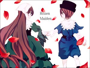 Rating: Safe Score: 0 Tags: 2girls brown_hair dress dual_persona flower hat heterochromia holding_hands image long_hair multiple_girls pair petals rose rose_petals short_hair siblings sisters souseiseki suiseiseki twins User: admin