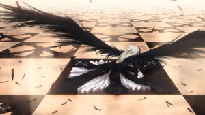 Rating: Safe Score: 0 Tags: 1girl angel_wings argyle argyle_background argyle_legwear bird black_wings checkered checkered_background checkered_floor crow dress feathers image long_hair solo suigintou tile_floor tiles very_long_hair white_hair wings User: admin
