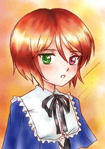 Rating: Safe Score: 0 Tags: 1girl :o bangs black_ribbon blue_dress blush dress frills green_eyes image long_sleeves looking_at_viewer parted_lips ribbon short_hair simple_background solo souseiseki upper_body User: admin