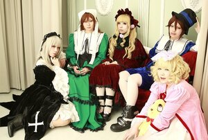 Rating: Safe Score: 0 Tags: 4girls blonde_hair boots brown_hair closed_eyes dress hat long_hair multiple_boys multiple_cosplay multiple_girls short_hair sitting sleeping tagme User: admin