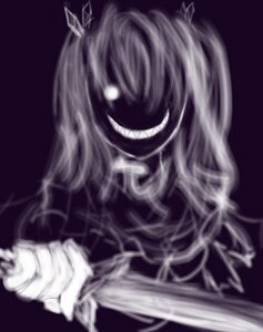 Rating: Safe Score: 0 Tags: 1girl bandages barasuishou evil_grin evil_smile grin horror_(theme) image long_hair monochrome monster_girl sharp_teeth smile solo teeth upper_body User: admin