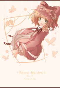 Rating: Safe Score: 0 Tags: 1girl bow brown_hair bug butterfly character_name dress green_eyes hair_bow hina_ichigo hinaichigo image insect open_mouth ribbon short_hair smile solo striped striped_background vertical_stripes User: admin