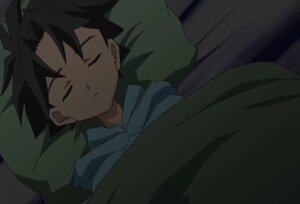 Rating: Safe Score: 0 Tags: 1boy black_hair blanket closed_eyes hood human long_sleeves lying on_back sakurada_jun screenshot sleeping solo spiked_hair under_covers User: admin