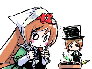 Rating: Safe Score: 0 Tags: 2girls blush blush_stickers brown_hair dress hat image long_sleeves multiple_girls orange_hair pair short_hair siblings sisters souseiseki suiseiseki top_hat User: admin