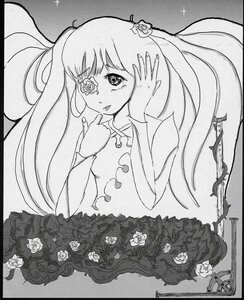 Rating: Safe Score: 0 Tags: 1girl dress flower greyscale image kirakishou long_hair monochrome rose solo thorns traditional_media twintails white_rose User: admin