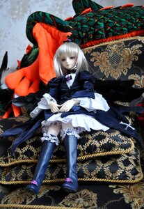Rating: Safe Score: 0 Tags: 1girl doll dress dress_lift frills full_body lolita_fashion long_hair solo standing suigintou thighhighs white_hair zettai_ryouiki User: admin