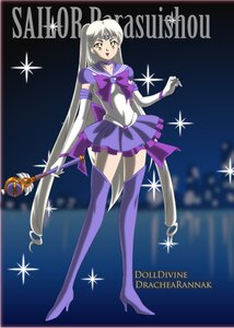 Rating: Safe Score: 0 Tags: 1girl back_bow barasuishou boots bow brooch character_name choker earrings elbow_gloves full_body gloves high_heels image jewelry long_hair magical_girl purple_skirt sailor_collar sailor_senshi_uniform skirt solo thigh_boots thighhighs tiara white_gloves white_hair yellow_eyes User: admin